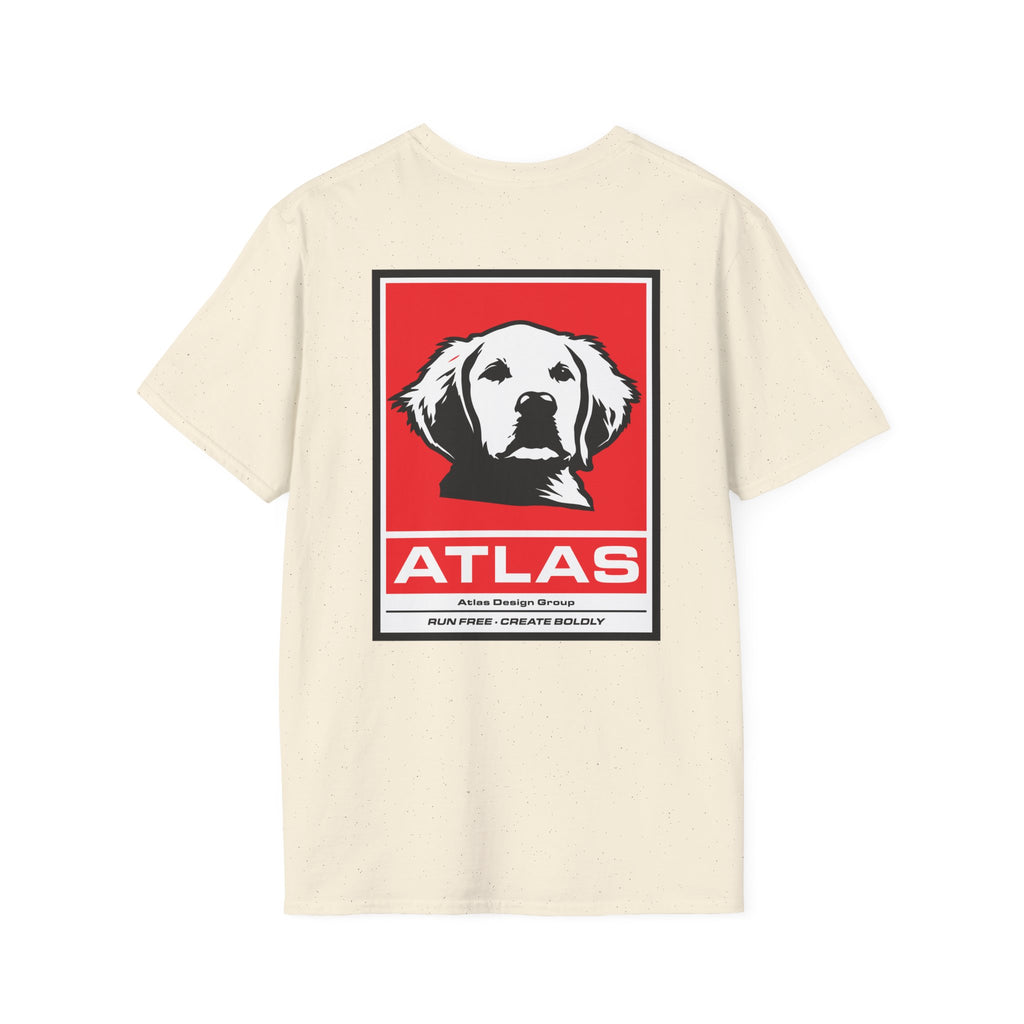 Atlas (The Boss) 2 Sided Graphic T-Shirt — Red Logo Front- Graphic Back