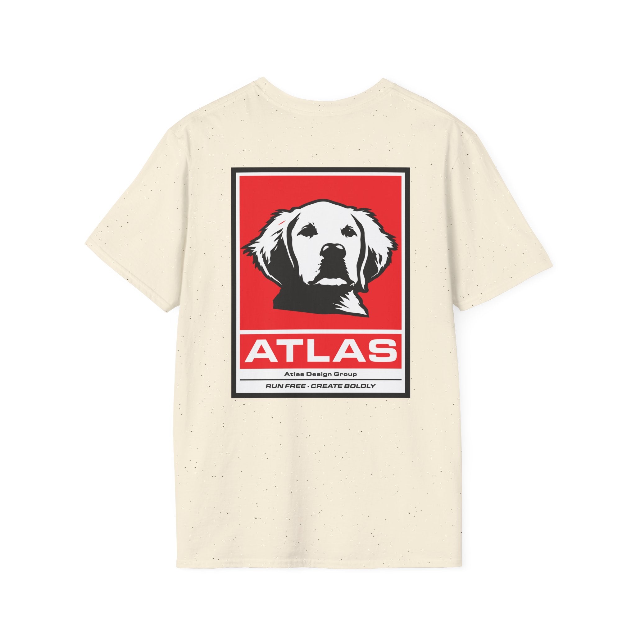 Atlas (The Boss) 2 Sided Graphic T-Shirt — Red Logo Front- Graphic Back