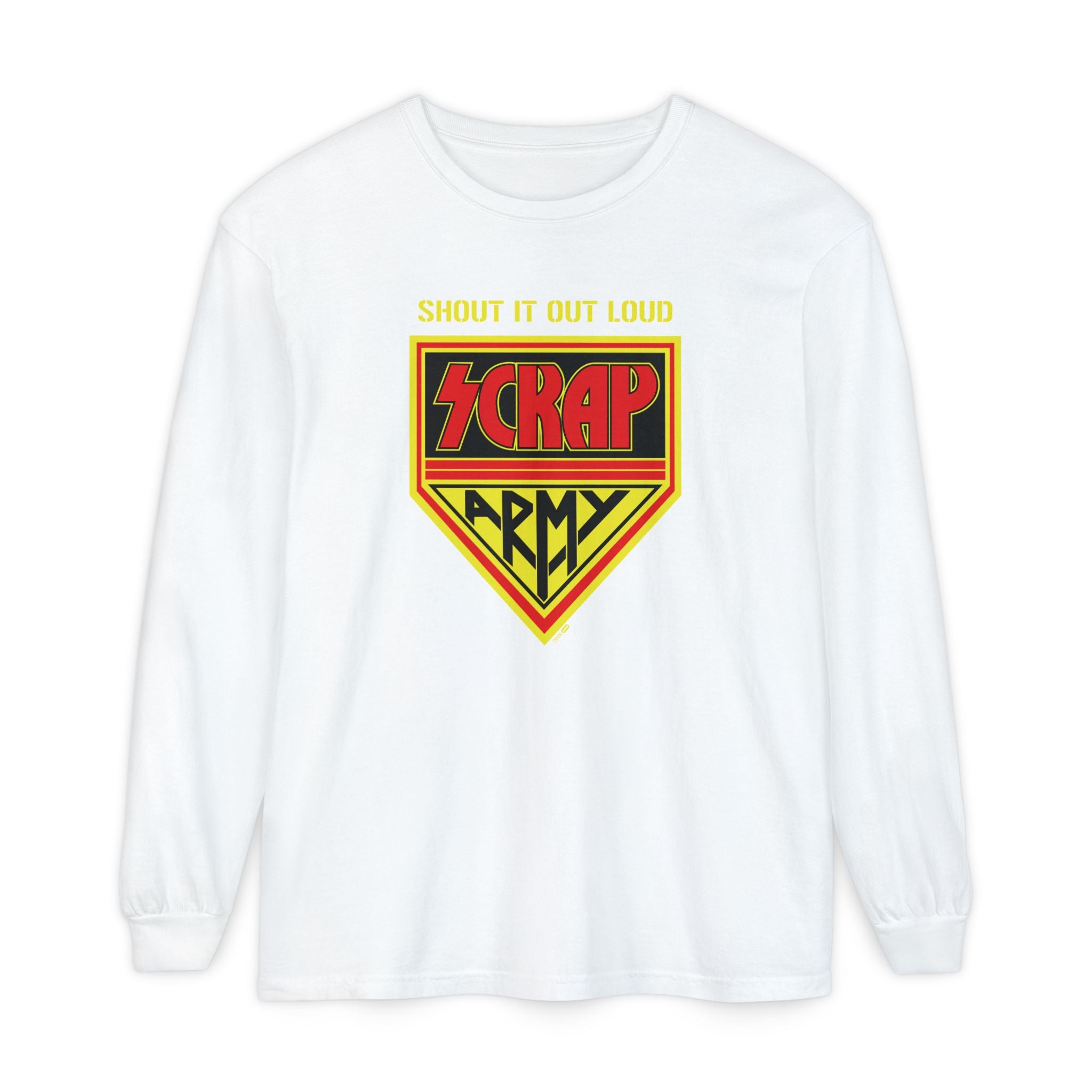 Scrap Army Long Sleeve Tee — "Shout It Out Loud" Graphic