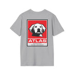 Atlas (The Boss) 2 Sided Graphic T-Shirt — Red Logo Front- Graphic Back