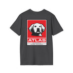 Atlas (The Boss) 2 Sided Graphic T-Shirt — Red Logo Front- Graphic Back