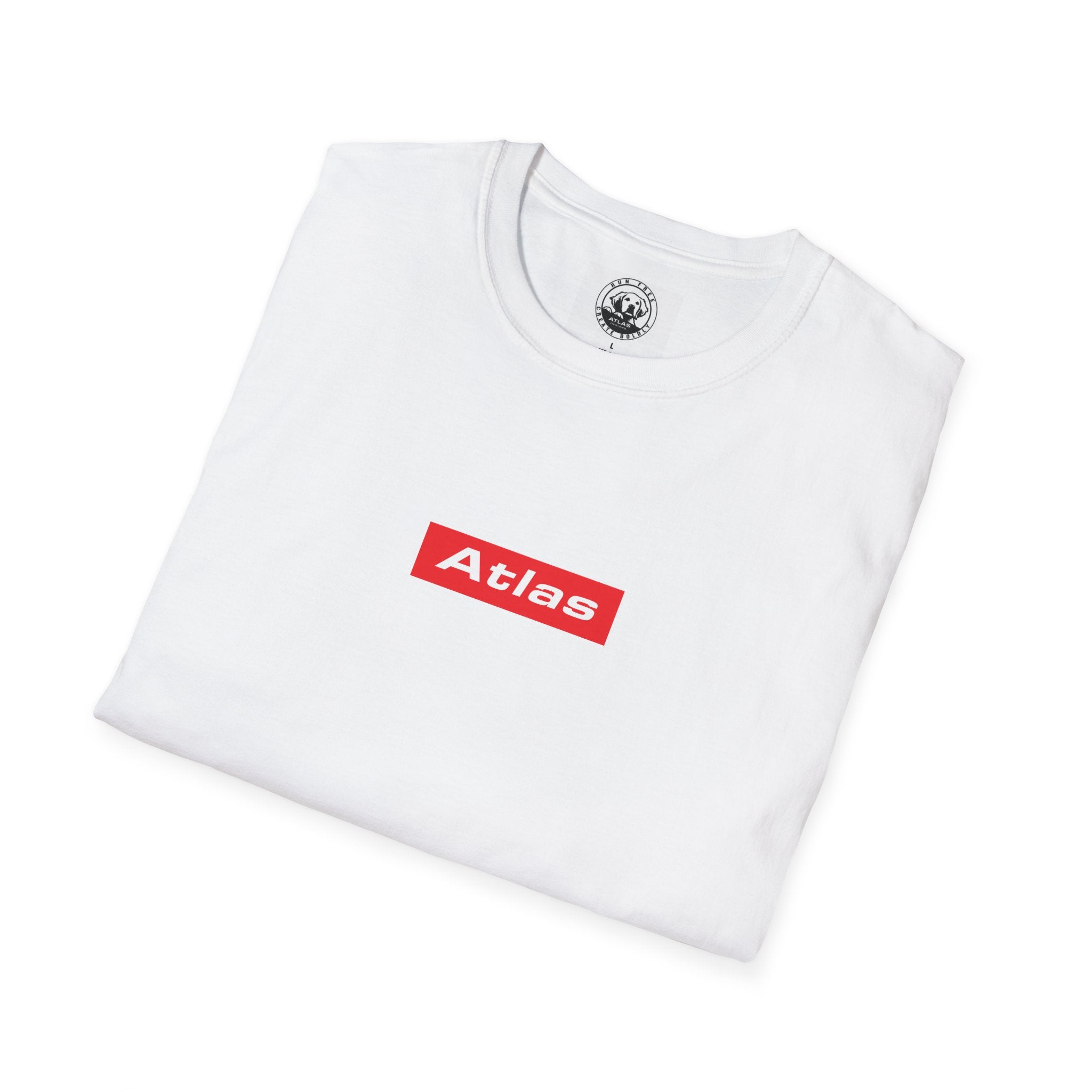 Atlas (The Boss) 2 Sided Graphic T-Shirt — Red Logo Front- Graphic Back