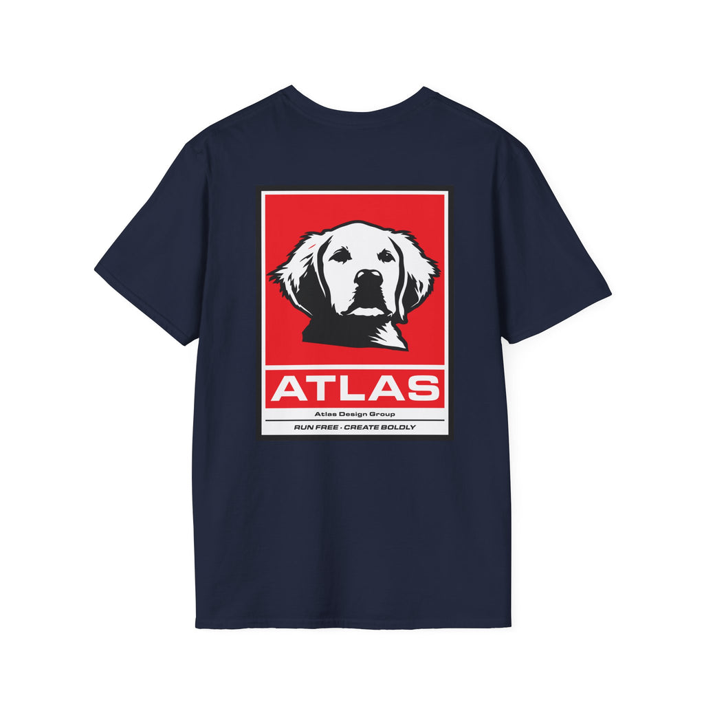 Atlas (The Boss) 2 Sided Graphic T-Shirt — Red Logo Front- Graphic Back