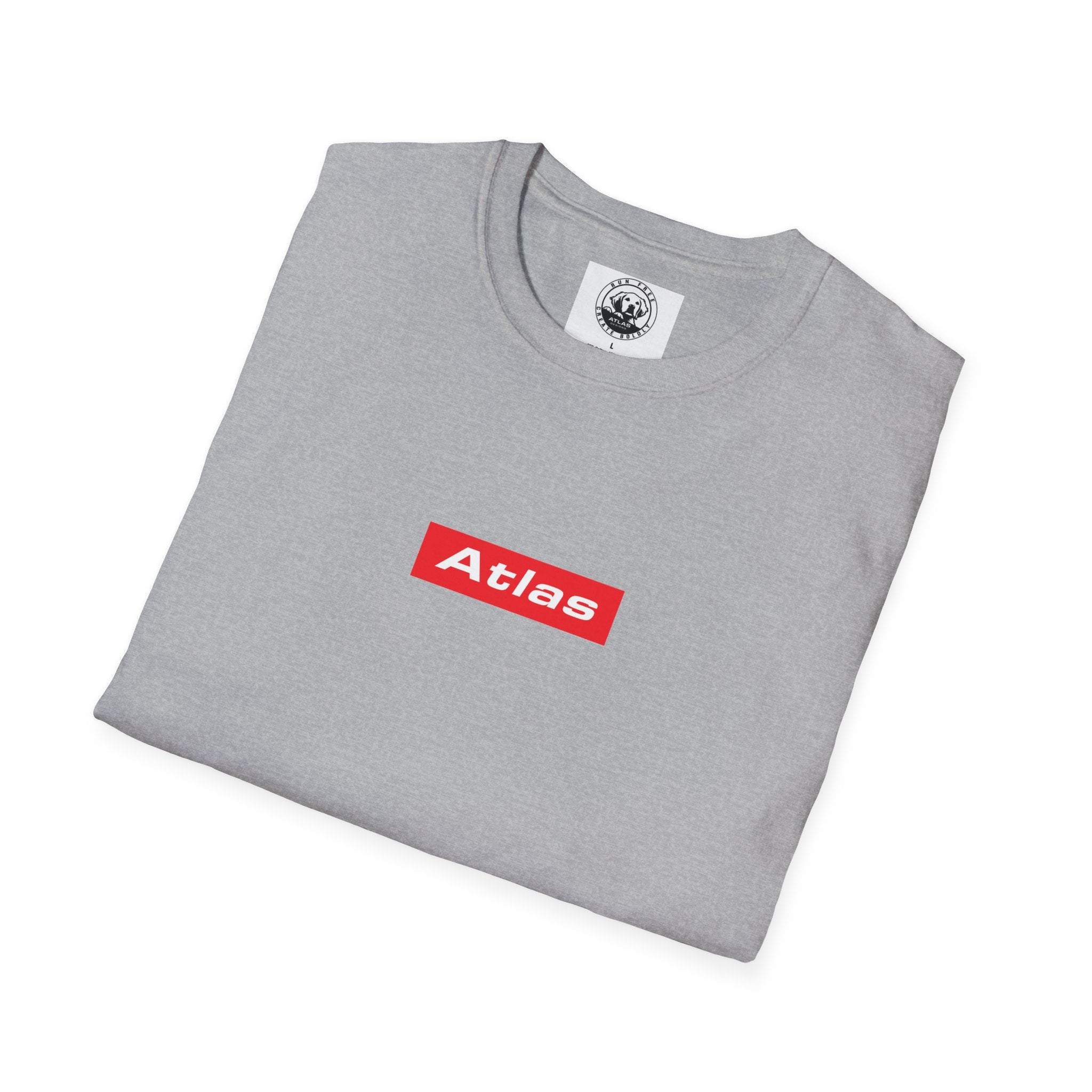 Atlas (The Boss) 2 Sided Graphic T-Shirt — Red Logo Front- Graphic Back