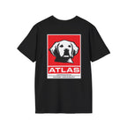 Atlas (The Boss) 2 Sided Graphic T-Shirt — Red Logo Front- Graphic Back