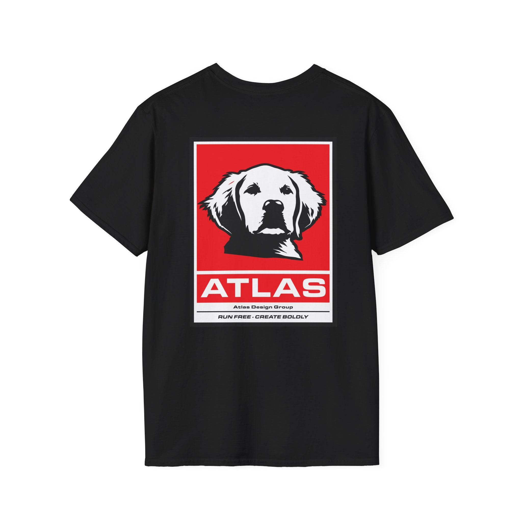 Atlas (The Boss) 2 Sided Graphic T-Shirt — Red Logo Front- Graphic Back